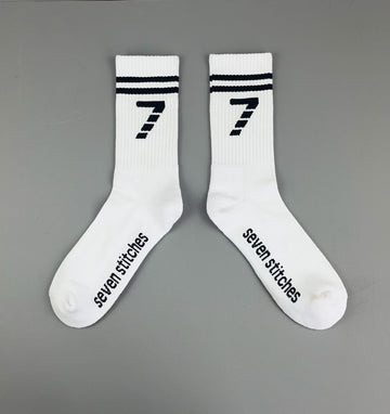 7 stitches socks- (white )