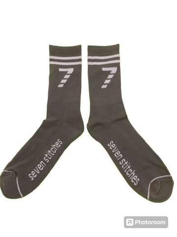 7 stitches socks- Grey
