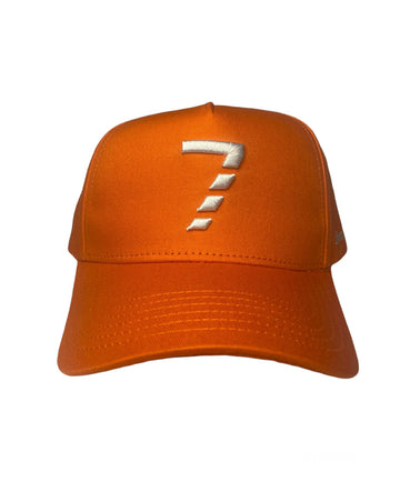 7 Stitches curved Snapback - (Tiger Orange)