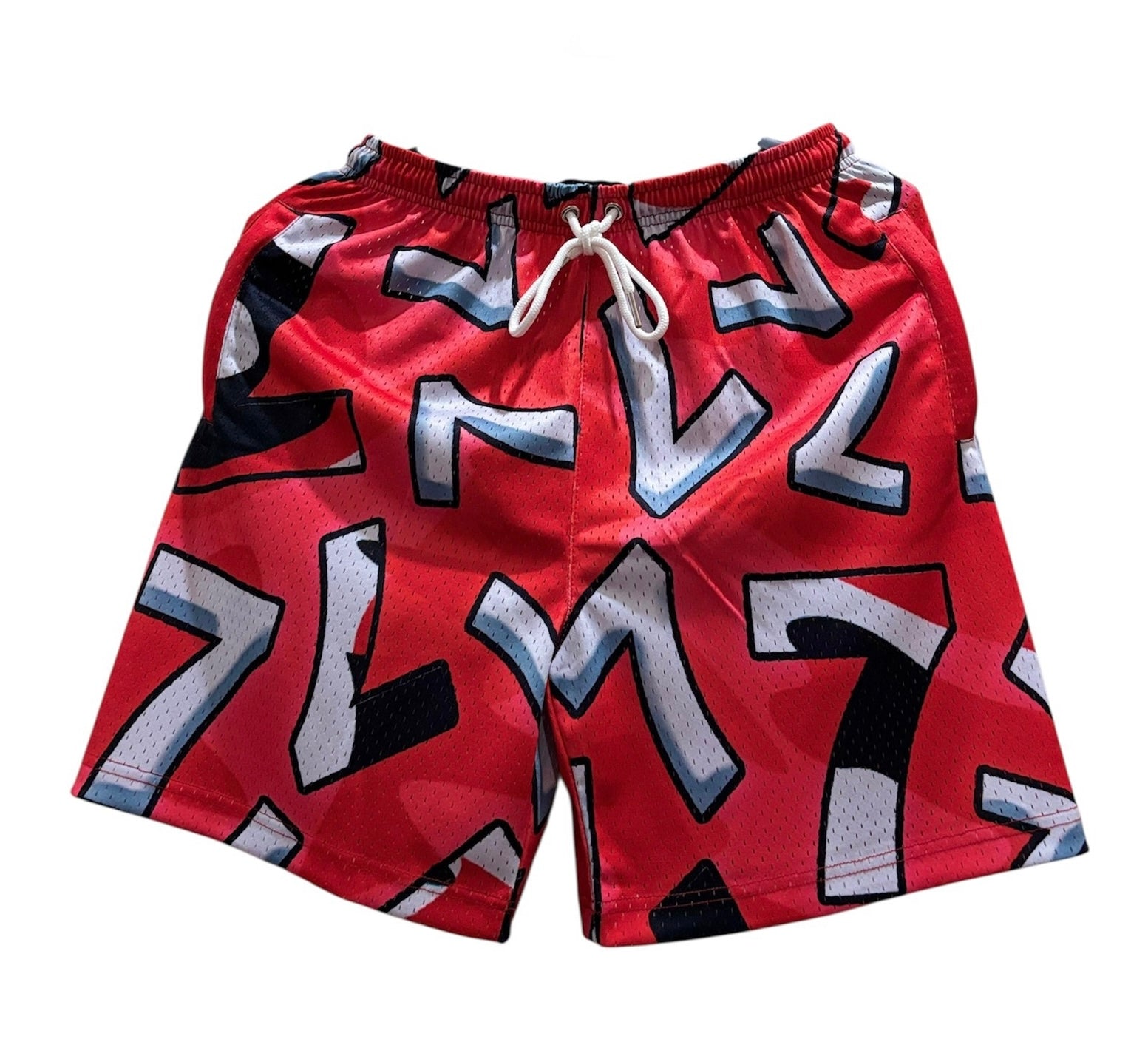 7 Stitches - Red Camo mesh shorts