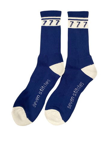 7 Stitches- Navy/white