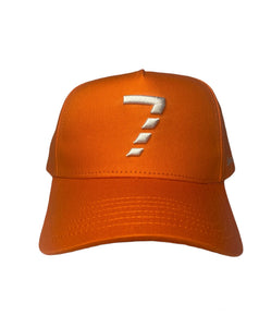 7 Stitches curved Snapback - (Tiger Orange)