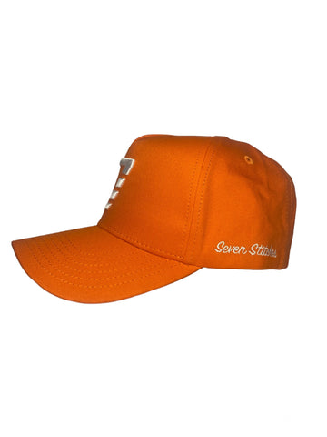 7 Stitches curved Snapback - (Tiger Orange)