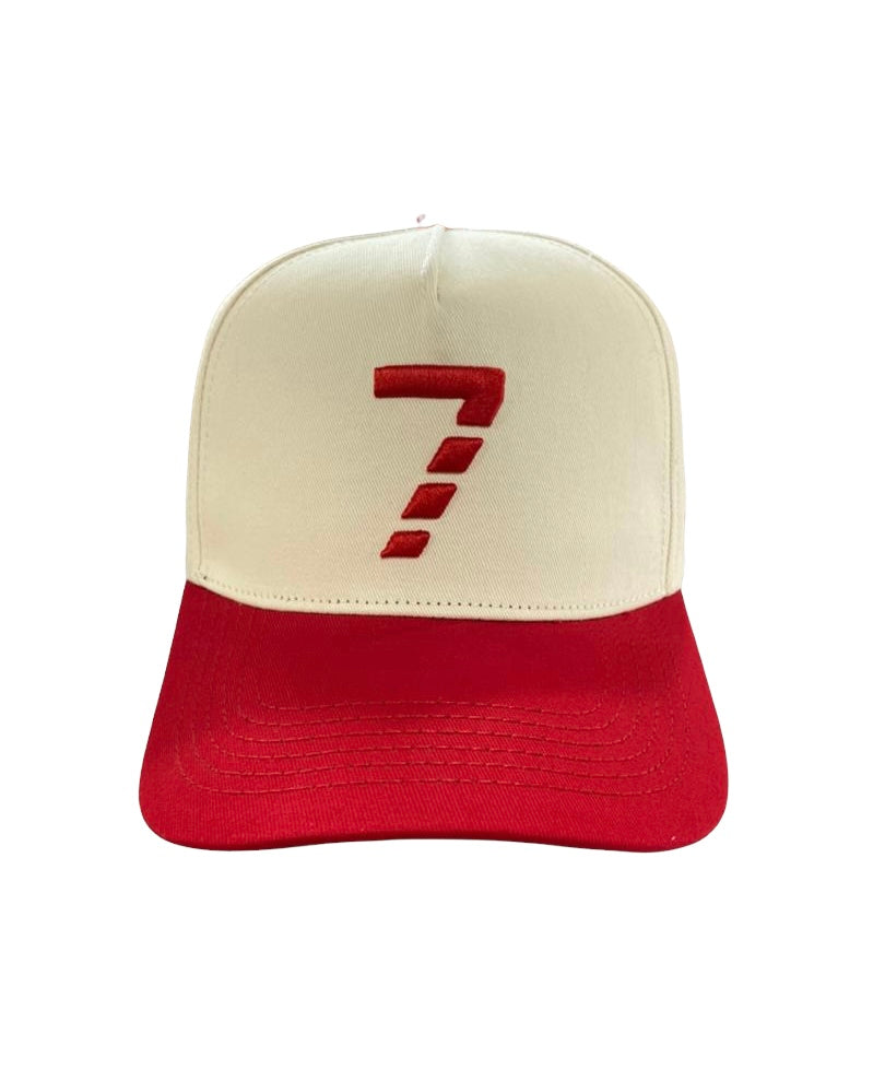 7 Stitches Baseball Cap ( Cream/Red)